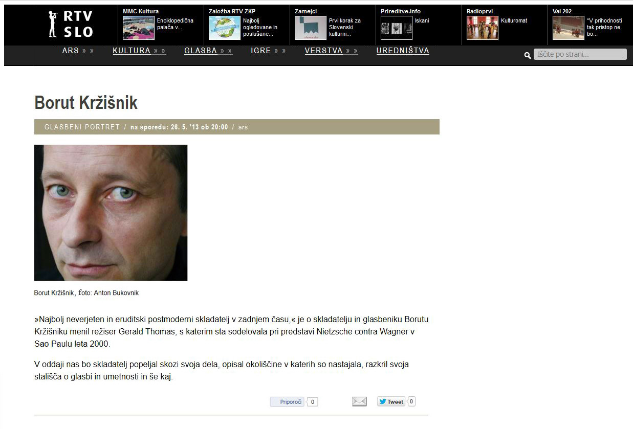 Radio Slovenija program ARS - portret 2013